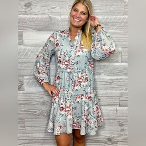 Panache Apparel Green Floral Print Women's Dress